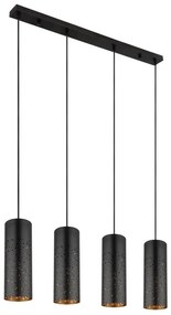 Lustra 4L design modern Crocky negru, auriu
