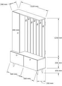 Set de hol Lala Walnut