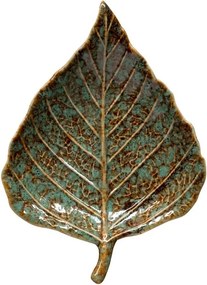 Tavita decorativa, forma de frunza, din ceramica 12 cm, Green Leaf
