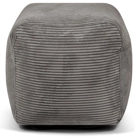 Fotoliu bean bag crem cu tapițerie din catifea reiată Plus 50 Lounge – SLOWDOWN