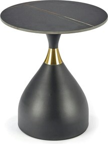 Masuta de cafea metal/ceramica SCALITA, negru cu efect de marmura/auri