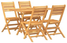 3155011 vidaXL Set masă pentru grădină, lemn masiv de tec, 5 piese