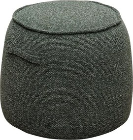 Puf rotund din stofă, verde, cu două mânere laterale, 50 x Ø 48 cm, „Mona”