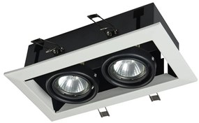 Plafoniera incastrabila cu doua spoturi Metal, alb MYDL008-2-02-W