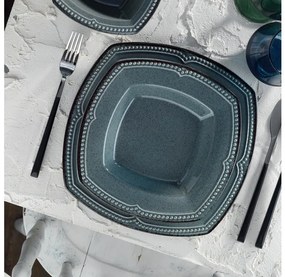 Set veselă 24 piese din porțelan, albastru