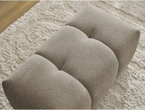 Taburet bej cu tapițerie din chenille Roxelane – Bobochic Paris