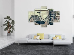 Tablou - Bicicleta de epocă cu flori (150x105 cm)