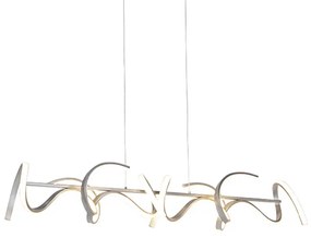 Lampă suspendată de design argintie reglabilă cu LED inclus - Krisscross