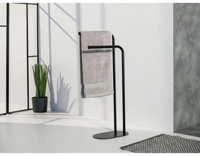 Suport pentru prosoape negru din oțel Levante – Wenko