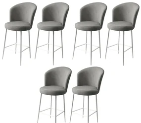 Set de scaune de bar Fora Grey and White, 6 buc.