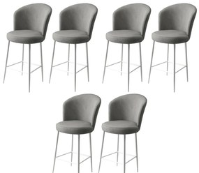 Set de scaune de bar Fora Grey and White, 6 buc.
