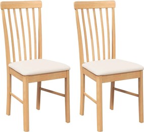 vidaXL Scaune de sufragerie cu perne 2 buc din cauciuc din lemn masiv