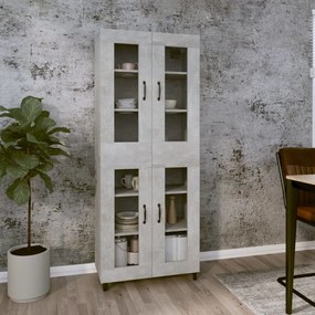 3114839 vidaXL Dulap înalt, gri beton, 69,5x34x180, lemn compozit