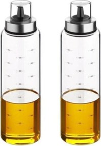 Set 2 oliviere PLTN57, negru/transparent, sticla, 500 ml