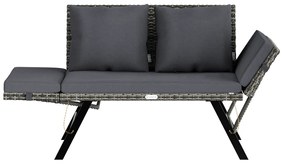 Deuba Banca ratan de gradina 176x56x81 cm - gri