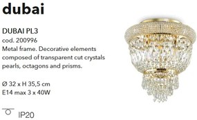 Plafoniera eleganta design clasic DUBAI PL3 OTTONE 200996