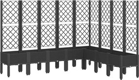 vidaXL Jardinieră de grădină cu spalier, negru, 200x160x142 cm, PP