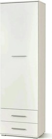 Dulap LIMA REG1, alb, PAL laminat, cu o usa si 2 sertare, 60x40x200 cm
