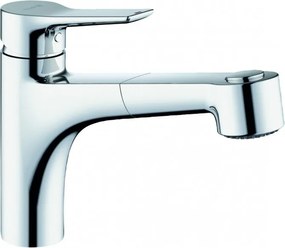 Baterie bucatarie cu dus extractibil Kludi Mix pentru presiune scazuta crom