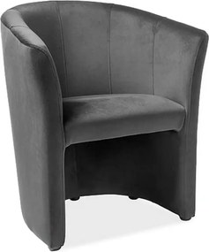 Fotoliu TM-1, stofa catifelata gri - Bluvel 14, 67x60x76 cm