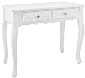 Consola alb antichizat din MDF, 80x40x75 cm, Blanc Bizzotto