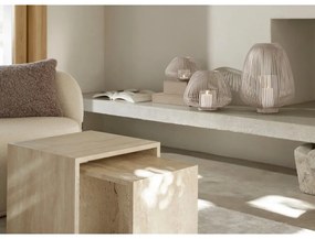 Cutii de depozitare bej 2 buc. din piele artificială cu capac, decorative 40x30x11 cm Sahla – Blomus