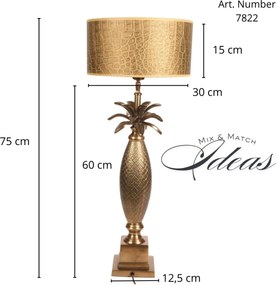 Lampă de masă din aluminiu, auriu, finisaj antichizat, 63 x 19 cm, „Gobelin”