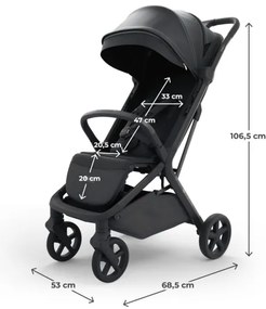 KINDERKRAFT SELECT NUBI 3 - cărucior sport, Midnight Black