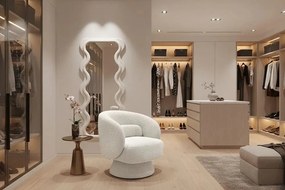 Fotoliu pivotant tesatura boucle alb BOSSA NOVA