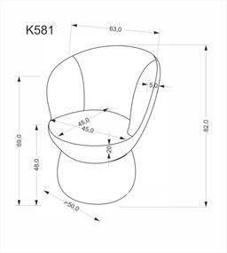 Scaun rotativ K581 gri