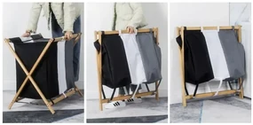 Cos de rufe din material textil tricolor CADORA