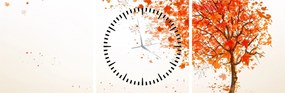 Tablou - Copac în vâmnt (cu ceas) (90x30 cm)