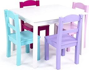 Set masa plus scaune colorate