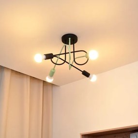Lustră aplicată OXFORD 4xE27/15W/230V negru/verde