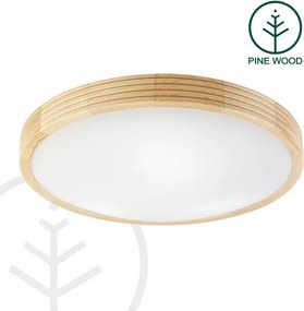 Plafonieră NATURAL MODERN SLIM 3xE27/15W/230V Ø 47,5 cm, finisaj pin