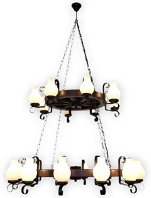 Candelabru rustic fabricat manual din lemn Roata 20L