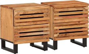 vidaXL Noptiere, 2 buc., 40x34x46 cm, lemn masiv de acacia