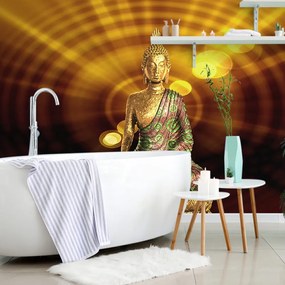 Tapet autoadeziv Statuia lui Buddha cu fundal abstract