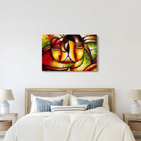 Tablou - Pictură în ulei, chipuri abstracte (90x60 cm)