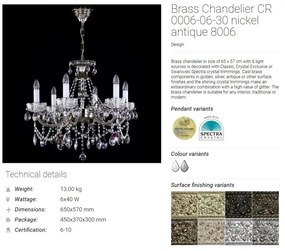 Candelabru Cristal Bohemia Exclusive 6 brate Chandelier CR
