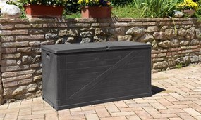 WOOD cutie de depozitare din plastic pentru grădină 420 L, g