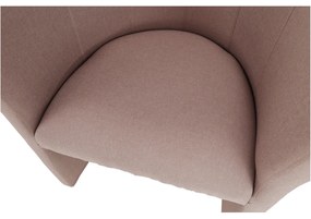 Fotoliu de club, material textil roz pudră, CUBA