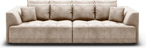 Canapea TIGA, stofa catifelata bej - Element 17, 302x136x88/72 cm