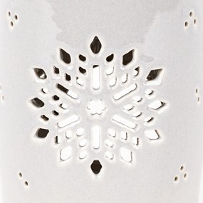 Lampă de aromaterapie din porțelan Snow flower bej, 8,5 x 12 cm