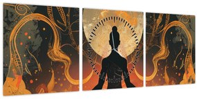 Tablou - Meditație (cu ceas) (90x30 cm)