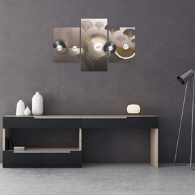 Tablou - Abstract maro-auriu (90x60 cm)