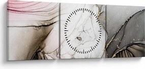 Tablou - Cerneală de marmură (cu ceas) (90x30 cm)