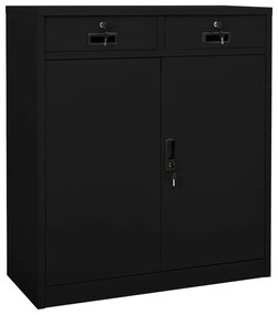 336411 vidaXL Dulap de birou, negru, 90x40x102 cm, oțel