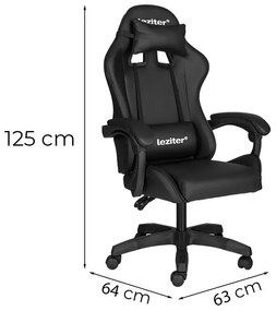 Raven gamer birou scaun pivotant negru