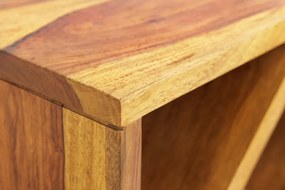 Raft pentru sticle vin/ Masuta laterala CUBUS 40cm sheesham A-41137 VC